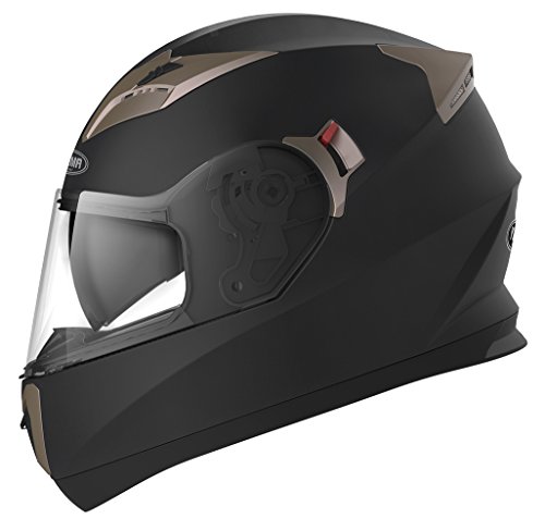 Casco Moto Integral ECE Homologado - YEMA YM-829 Casco de Moto Scooter para Mujer Hombre Adultos con Doble Visera -Negro Mate- XL