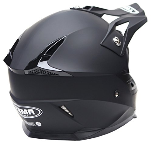 Casco Motocross Eduro ECE Homologado - YEMA YM-915 Casco de Moto Cross Integral para Mujer Hombre Adultos-Negro-L