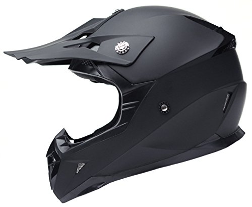 Casco Motocross Eduro ECE Homologado - YEMA YM-915 Casco de Moto Cross Integral para Mujer Hombre Adultos-Negro-L