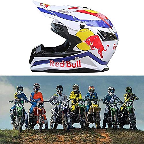 Cascos Motocross Casco Motocicleta Modular Caja De ABS CertificacióN Puntos Ciclomotor Off Road Crash Cross Downhill DH Four Wheelerd Cascos Integrales con Gafas Red Bull Gloves