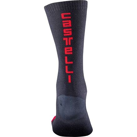 castelli Bandito Wool 18 Sock Calcetines, Hombre, Savile Azul/Rojo, L/XL