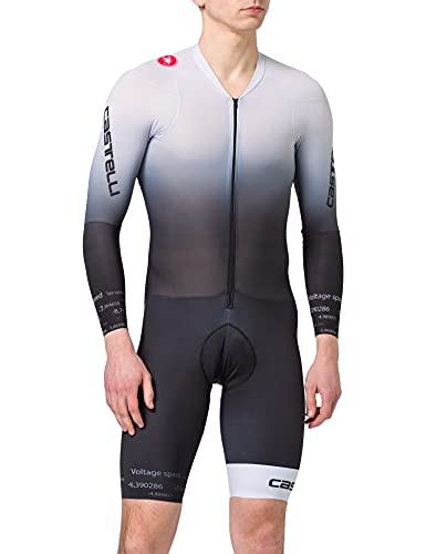 CASTELLI Body Paint 4.X Speed Suit LS Pantalones Cortos, Silver Gray/Black, L para Hombre