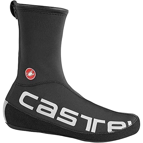 castelli Diluvio UL Shoecover - Cubrezapatillas de Ciclismo Unisex - Adulto, Negro/Plateado Reflex, XXL