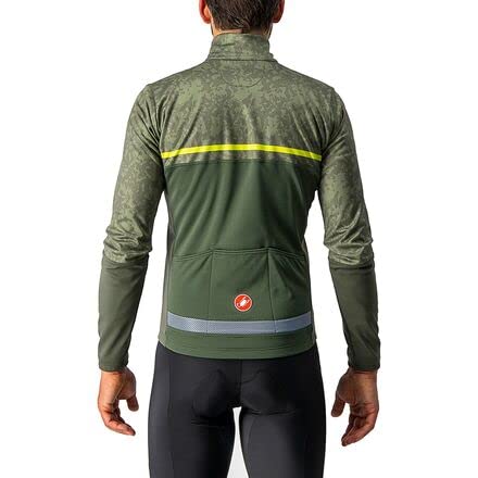 castelli FINESTRE Jacket Chaqueta, Hombre, Military Green/Light Military-Chartreuse, XL