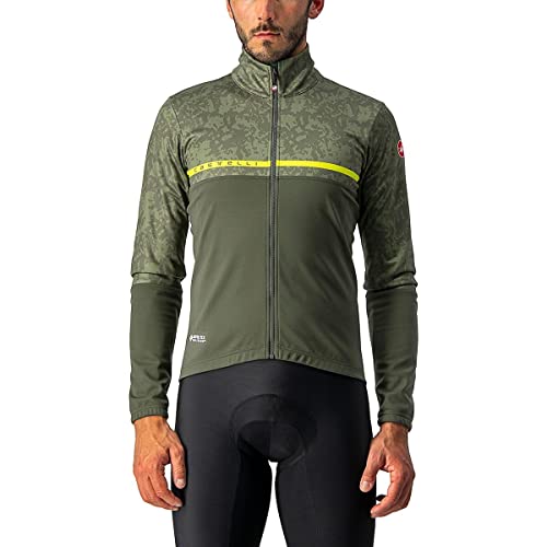 castelli FINESTRE Jacket Chaqueta, Hombre, Military Green/Light Military-Chartreuse, XL