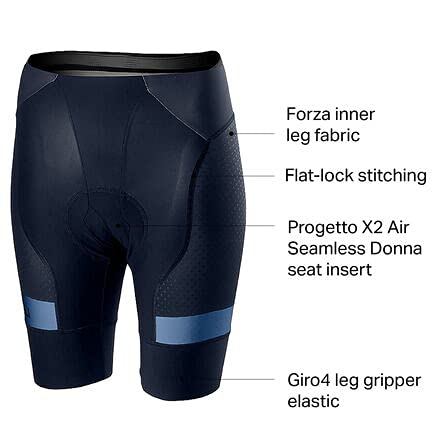 CASTELLI Free Aero Race 4 W Short Pantalones Cortos, Savile Blue/Agate Blue, M para Mujer