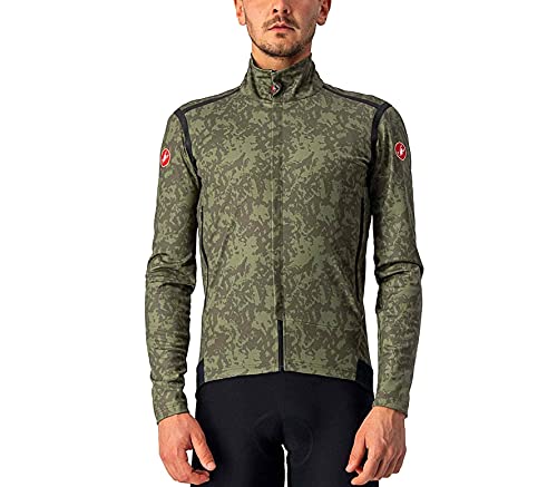 castelli Perfetto Ros Long Sleeve Camiseta, Hombre, Military Green/Light Military-Black, 4XL