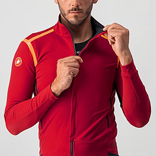 castelli Perfetto Ros Long Sleeve Chaqueta, Hombre, Pro Red/Brilliant Orange, L