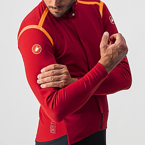 castelli Perfetto Ros Long Sleeve Chaqueta, Hombre, Pro Red/Brilliant Orange, XL