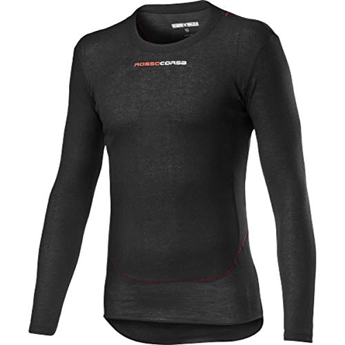 CASTELLI - Prosecco Tech Long Sleeve - Ropa Interior de Ciclismo para Hombre, Hombre, 4520529, Negro, M