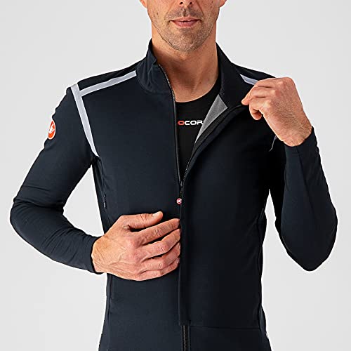 castelli Ros Long Sleeve Chaqueta Deportiva, Hombre, Light Black, X-Large