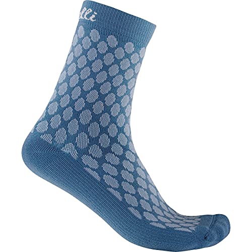 castelli SFIDA 13 Sock Calcetines, Hombre, Acero Azul Oscuro y Azul Claro, Small-Medium