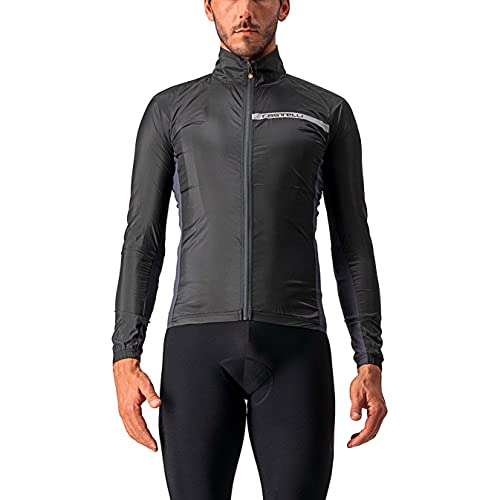 castelli Squadra Stretch Jacket Chaqueta, Hombre, Light Black/Dark Gray, L