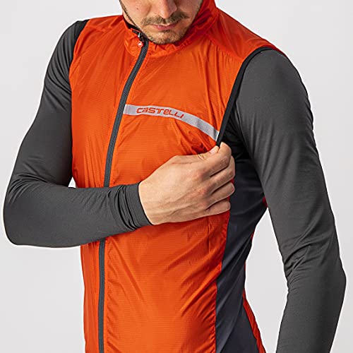 castelli Squadra Stretch Vest Chaleco Deportivo, Hombre, Fiery Red/Dark Gray, M