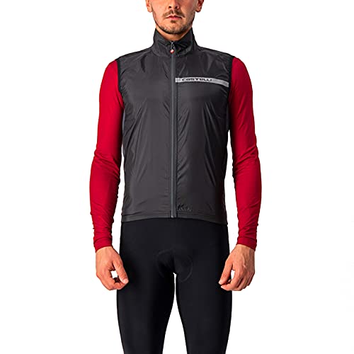 castelli Squadra Stretch Vest Chaleco Deportivo, Hombre, Light Black/Dark Gray, X-Large