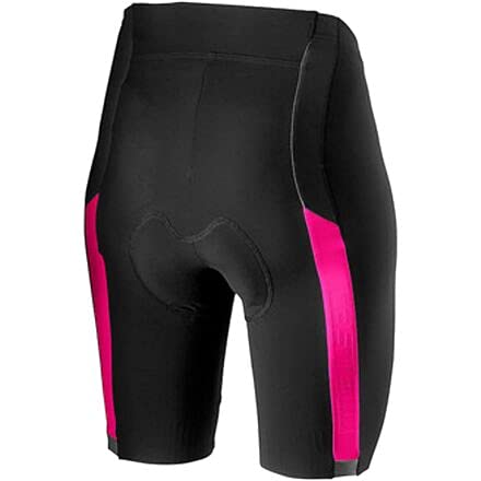 CASTELLI Velocissima 2 Short Pantalones Cortos, Negro/Rosa Fluorescente, XS para Mujer