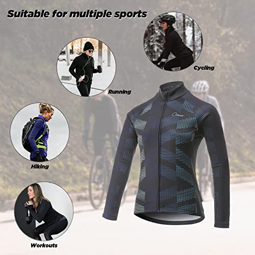 CATENA Maillot de Ciclismo de Manga Larga para Mujer con Tejido Transpirable de Secado rápido Camiseta térmica Otoño e Invierno