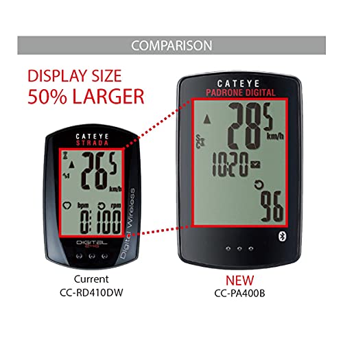 CatEye Padrone Digital Wireless CC-PA400B - Ordenador de Ciclismo (Velocidad y cadencia, Talla única), Color Negro