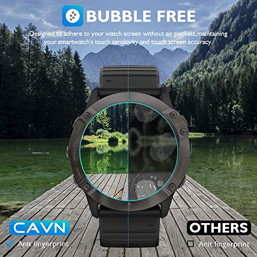 CAVN Protector de Pantalla Compatible con Garmin Fenix 6X Pro / Fenix 6X, 4 Unidades de Vidrio Templado película de Resistencia a los arañazos para Reloj Inteligente para Fenix 6X
