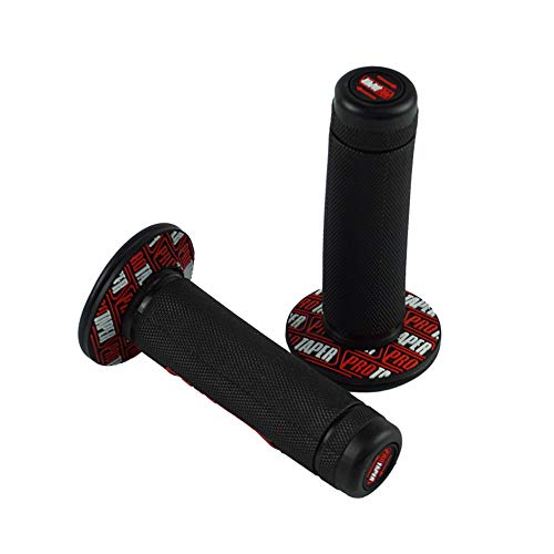 CBFYKU 22mm Motocicleta Rayana Universal Manillar Bar Parte Racing Moto Manillar Compatible For Protaper Compatible For Yamaha Motocross Moto Grip Pit Bike (Color : Black and Red)