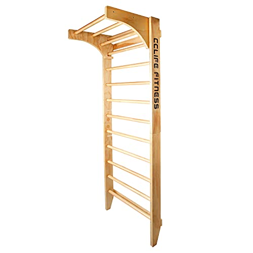 CCLIFE Espaldera Gimnasio espaldera Madera 220/80/57cm Espaldera de Fitness Escalera Gimnasio-ZERRO