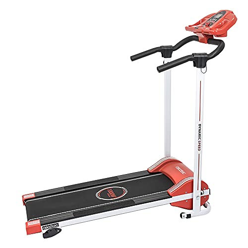 Cecotec Cinta de Andar Eléctrica Plegable RunnerFit Step Red. 1000 W, 3 Niveles de inclinación, Pantalla LED, Altavoces, Portabotellas, 12 Programas, hasta 10 km/h, Ruedas, Peso máximo 120 Kg