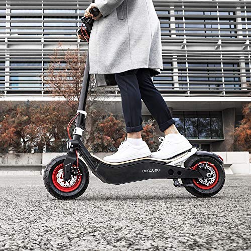 Cecotec Patinete eléctrico Bongo Serie Z Red. Potencia máxima 1100 W, Batería extraíble, autonomía ilimitada Desde 45 km, tracción Trasera, Ruedas antirreventón de 12”