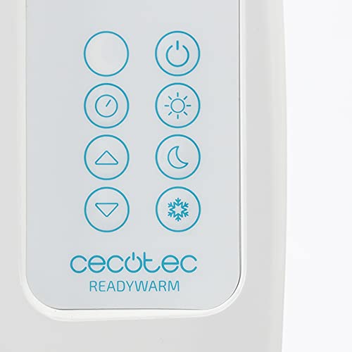 Cecotec Radiador Eléctrico Bajo Consumo Ready Warm 2500 Thermal. 12 Elementos, 1800W, De pared o pie, 3 Modos, Temporizador, Mando a Distancia, Pantalla, Blanco