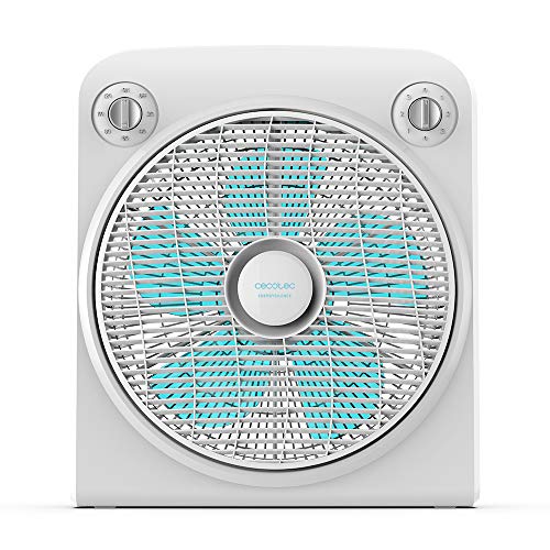 Cecotec Ventilador de Suelo con Temporizador EnergySilence 6000 PowerBox. 50 W, 5 Aspas de 30 cm de diámetro, 3 Velocidades, Motor de Cobre, Rejilla Rotatoria, Blanco