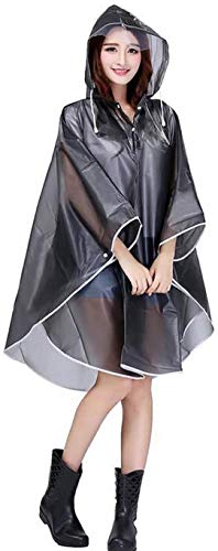 Ceestyle Mujer Chubasquero Poncho, Impermeable y Portátil Transparente Impermeable de Motocicleta EVA Unisex Bicicleta Lluvia Poncho Acampada,Impermeable Raincape