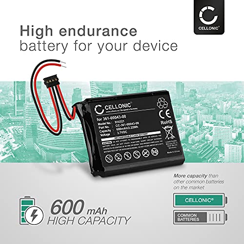 CELLONIC® Batería de Repuesto 361-0043-00 361-0043-01 Compatible con Garmin Edge 820, 520, 500, 205, 200 / Edge Explore 820, 600mAh + Juego de Herramientas 17pzas, Batería Recargable para GPS Battery