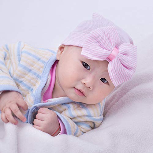 Century Star Gorro para recién nacido, para bebés, niñas, niños y niñas, gorras suaves con nudo de lazo - - talla única