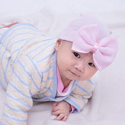 Century Star Gorro para recién nacido, para bebés, niñas, niños y niñas, gorras suaves con nudo de lazo - - talla única