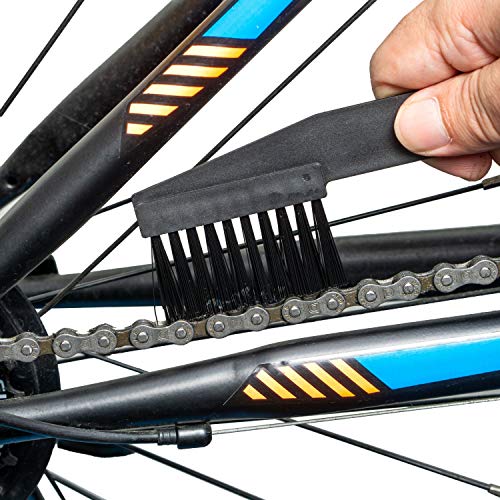 Cepillo de Limpieza para Cadena de Bicicletas, para cadenas, cassettes y ruedas dentadas, Cepillo para limpiar bicicletas, cerdas de nylon, limpieza de engranajes, kit de mantenimiento de la bici