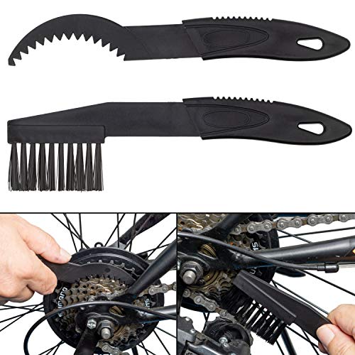 Cepillo de Limpieza para Cadena de Bicicletas, para cadenas, cassettes y ruedas dentadas, Cepillo para limpiar bicicletas, cerdas de nylon, limpieza de engranajes, kit de mantenimiento de la bici