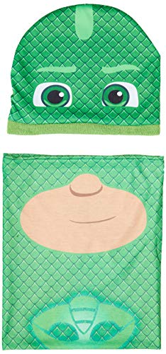 Cerdá Conjunto 2 Piezas PJ Masks Gekko Set de Bufanda, Gorro y Guantes, Verde (Verde 001), One Size (Tamaño del Fabricante:única) para Niños