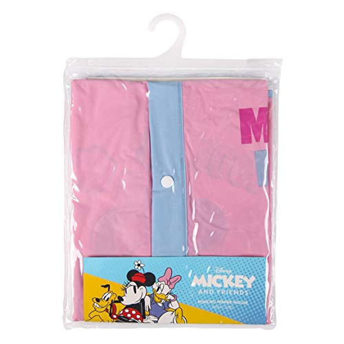 CERDÁ LIFE'S LITTLE MOMENTS 2400000572_S0506-C70 Poncho de Lluvia Niña de Minnie Mouse-Licencia Oficial Disney Studios, Rosa, 5-6 años para Niñas