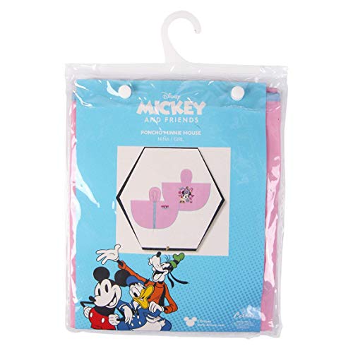 CERDÁ LIFE'S LITTLE MOMENTS 2400000572_S0506-C70 Poncho de Lluvia Niña de Minnie Mouse-Licencia Oficial Disney Studios, Rosa, 5-6 años para Niñas