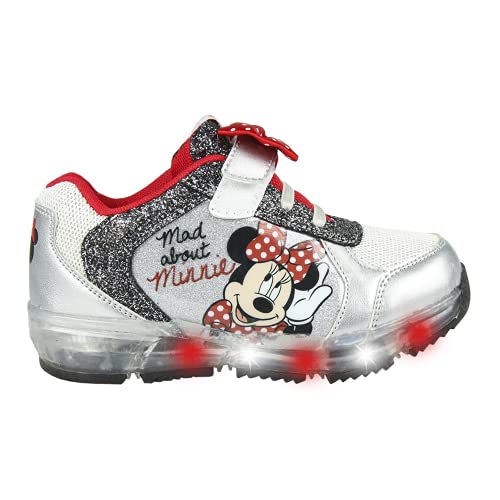 CERDÁ LIFE'S LITTLE MOMENTS Cerdá-Zapatilla con Luces Minnie Mouse de Color Plateado, Niñas, 25 EU