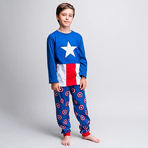 CERDÁ LIFE'S LITTLE MOMENTS Chico de Capitan America [ Los Vengadores ] -Pijama de Invierno 100% Algodón-Licencia Oficial Marvel, Rojo, 14 años para Niños