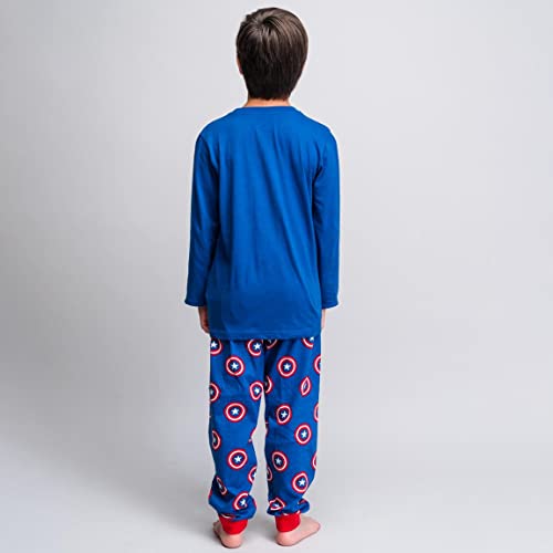 CERDÁ LIFE'S LITTLE MOMENTS Chico de Capitan America [ Los Vengadores ] -Pijama de Invierno 100% Algodón-Licencia Oficial Marvel, Rojo, 14 años para Niños