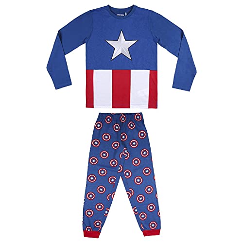 CERDÁ LIFE'S LITTLE MOMENTS Chico de Capitan America [ Los Vengadores ] -Pijama de Invierno 100% Algodón-Licencia Oficial Marvel, Rojo, 14 años para Niños