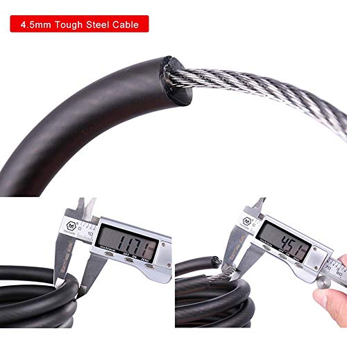 Cerradura de Bicicleta Antirrobo Montaje Flexible,Candado de Cable en Espiral para Bicicleta,Bicicleta Mejor antirrobo seguridad Bloqueo,Bicicleta al Aire Candado Cadena (Negro 1)