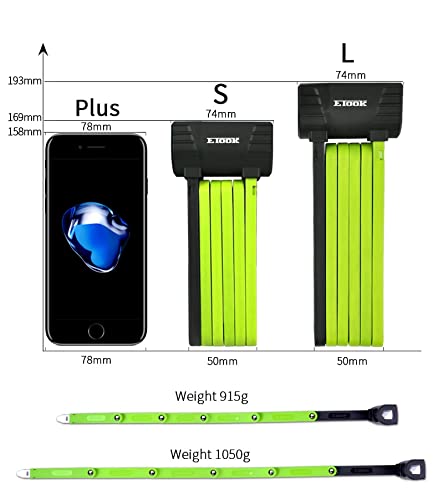 Cerradura plegable antirrobo resistente de acero compacto bloqueo de bicicleta para bicicleta E Scooter motocicleta profesional fuerte bloqueo de bicicleta A S-verde