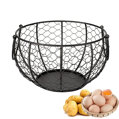 Cesta de Alambre para Huevos de metal Dispensador de Huevos de Metal Contenedor de Almacenamiento de Huevos de Metal Cesta de Almacenamiento de Huevos de Frutas y Verduras para la Cocina de Metal