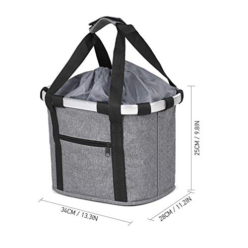 Cesta Desmontable para Bicicleta Frente para Bicicleta Soporte para Mascotas Bolsa Delantera de Lona Marco de Aleación de Aluminio Cesta para Mascotas