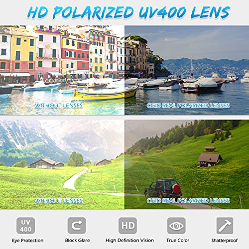 CGID Gafas de Sol Polarizadas Hombre y Mujer Retro Deportivos 80's Ultra Light Protección UV400 MJ17