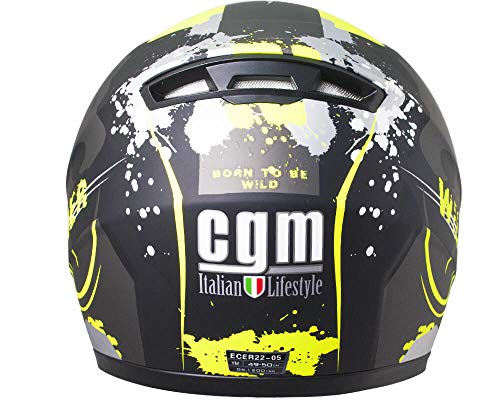 CGM Wild Casco Integral Niño, Infantil, Negro Mate, YXL