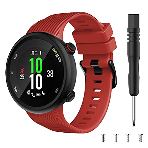 Chainfo Correa de Reloj Compatible con Garmin Forerunner 45 / Forerunner 45S / Swim 2, Silicona Correa Reloj con Acero Inoxidable Hebilla desplegable (3-Pack J)