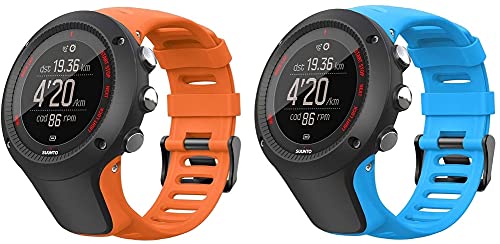 Chainfo Repuesto de Correa de Reloj de Silicona Compatible con Suunto Ambit3 Peak/Ambit 2 / Ambit 1, Caucho Fácil de Abrochar para Relojes y Smartwatch (Pattern 2+Pattern 6)